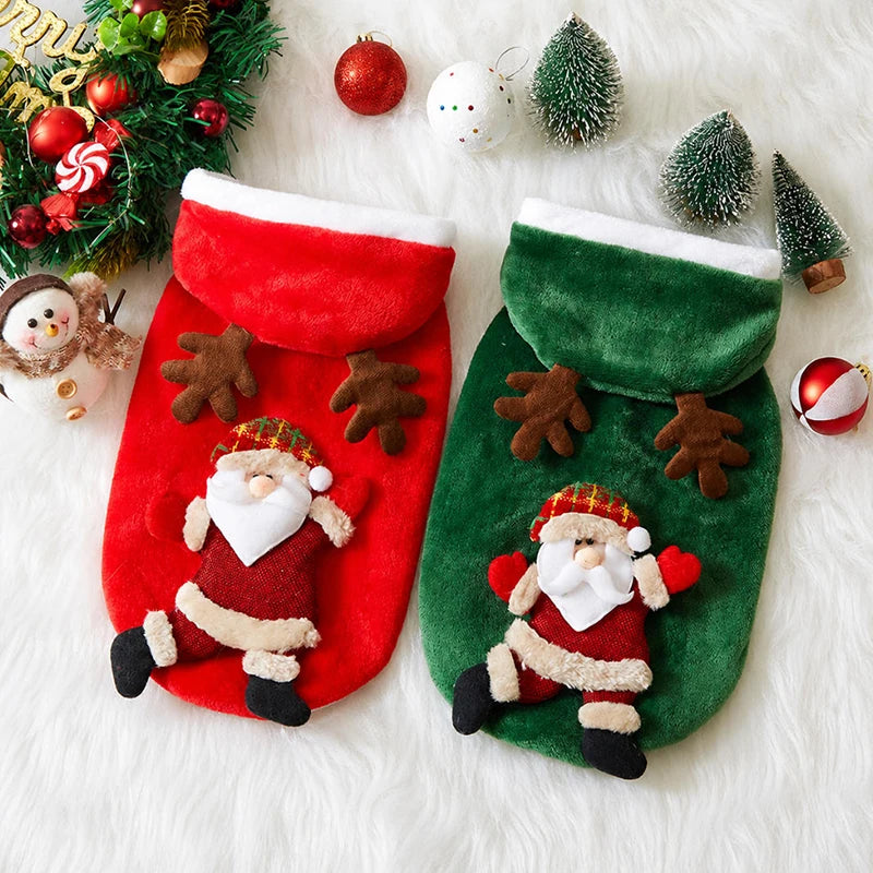 Christmas Flannel Pet Hoodie for Small & Medium Dogs and Cats