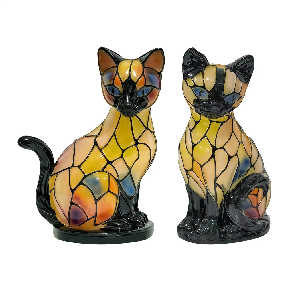 Vintage 3D Resin Cat Lamp, LED Nightlight Decor for Cat Lovers