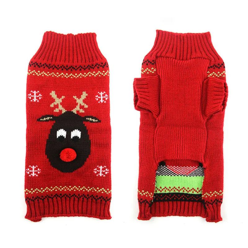 Christmas Dog Sweater, Winter Warm Xmas Outfit for Dogs