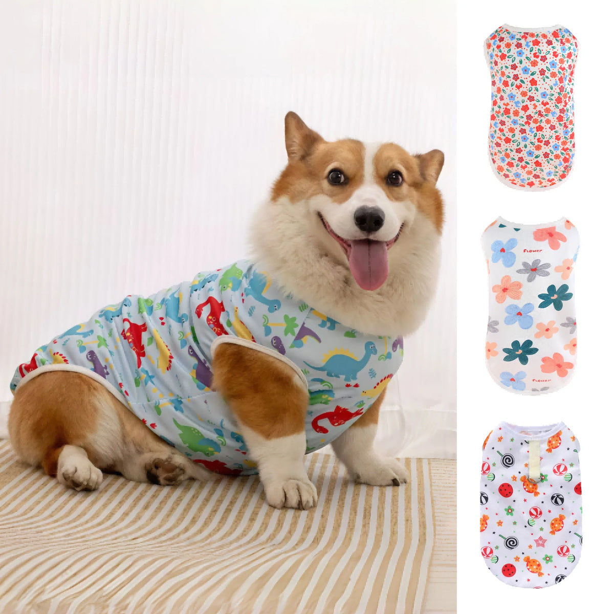 Cooling Summer Pet Vest – Soft Cartoon Shirt for Small & Large Dogs