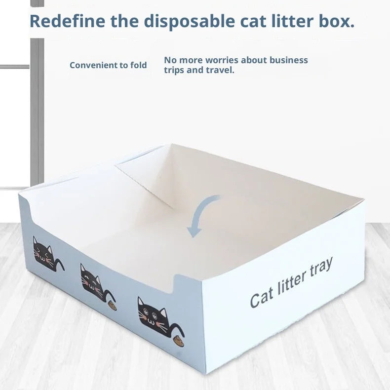 Disposable Foldable Cat Litter Box, Waterproof Portable Travel Tray