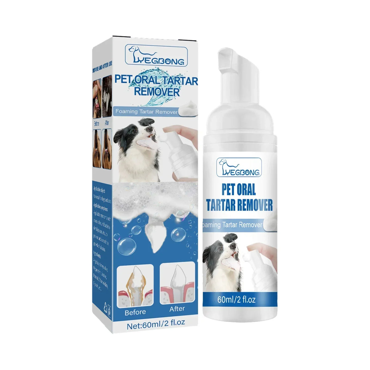 Natural Tartar Remover Foam for Dogs & Cats, Plaque & Fresh Breath