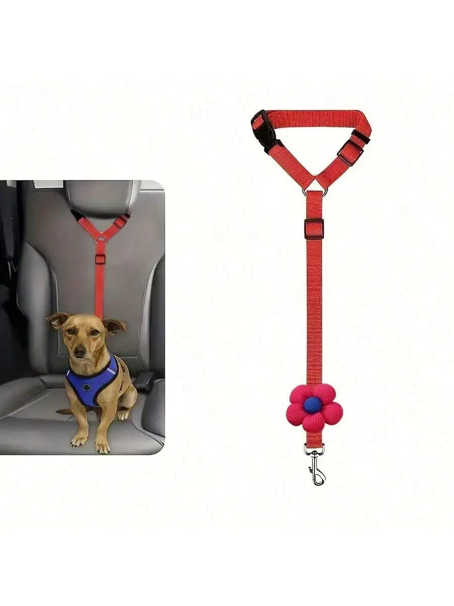 Adjustable Dog Car Seat Belt Tether for Safe Vehicle Travel