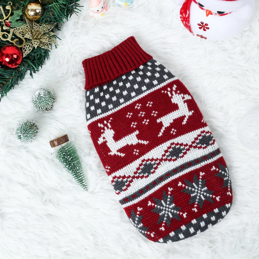Knitted Christmas Sweater for Small and Medium Dogs and Cats