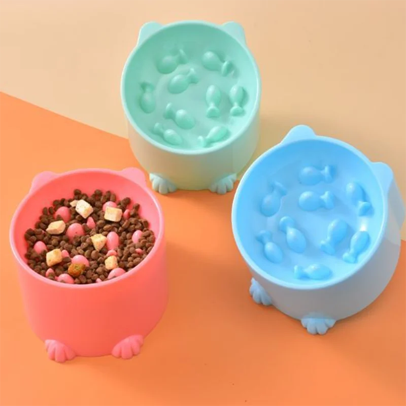Raised Anti-Choking Cat Food Bowl with Neck-Friendly Tall Base