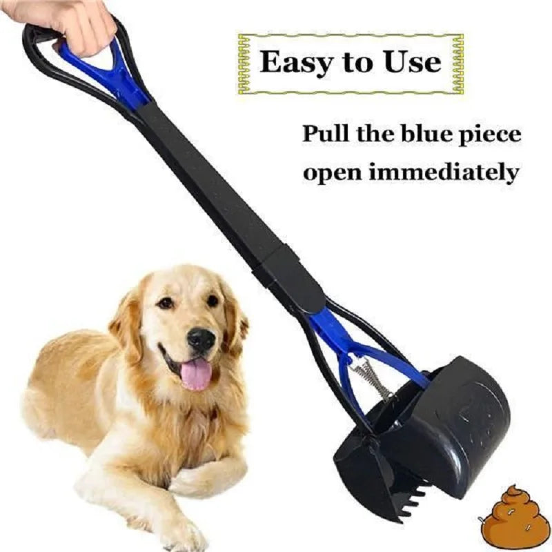 Heavy-Duty Dog Poop Scooper Jaw Clamp, Long-Handle Waste Picker
