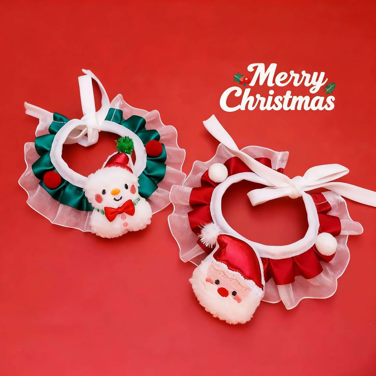 Christmas Pet Collar Bandana, Festive Holiday Dog & Cat