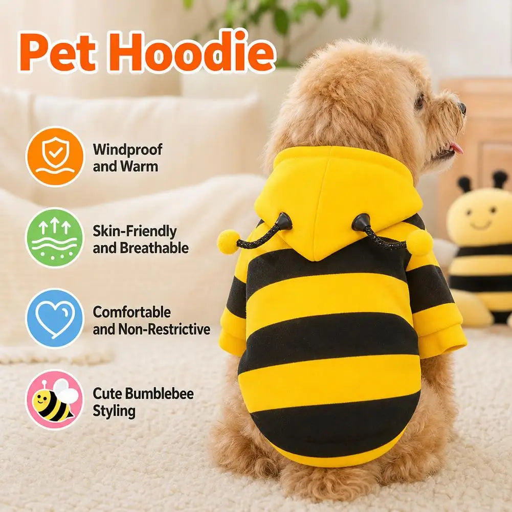 Warm Fleece Dog Hoodie Autumn Winter Pet Clothes