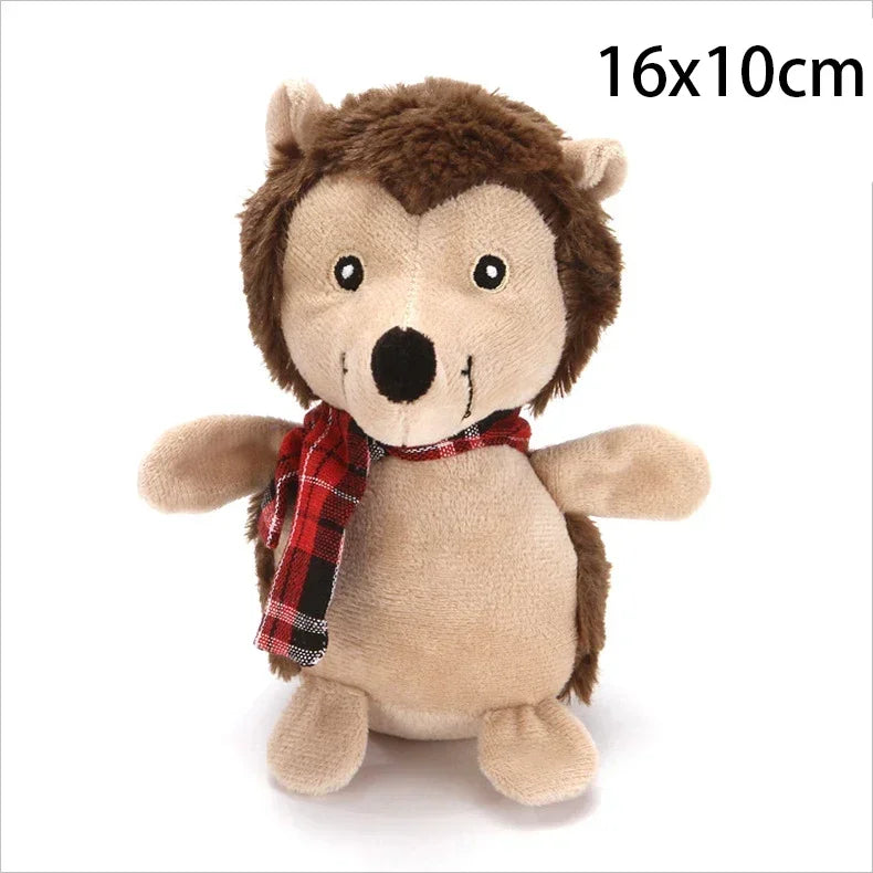 Christmas Plush Squeaky Dog Toy, Santa Elk & Gingerbread Man