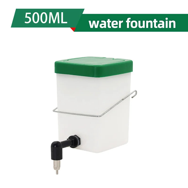 500ML/1L Pet Water Dispenser Hanging Cage Bottle with Stainless