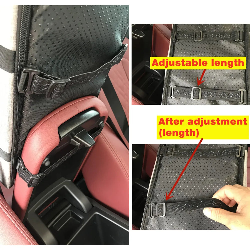 Console Booster Dog Car Seat with Safety Tether for Small Pets