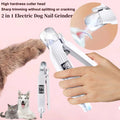 2 in 1 Electric Pet Nail Trimmer with LED Light, Dog & Cat Grinder