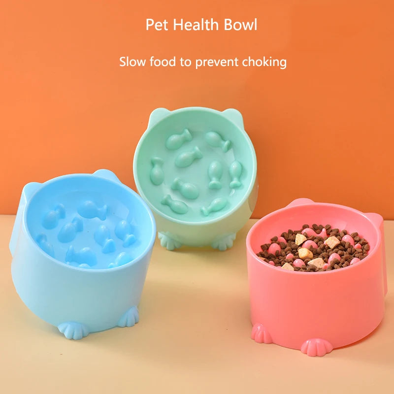 Raised Anti-Choking Cat Food Bowl with Neck-Friendly Tall Base