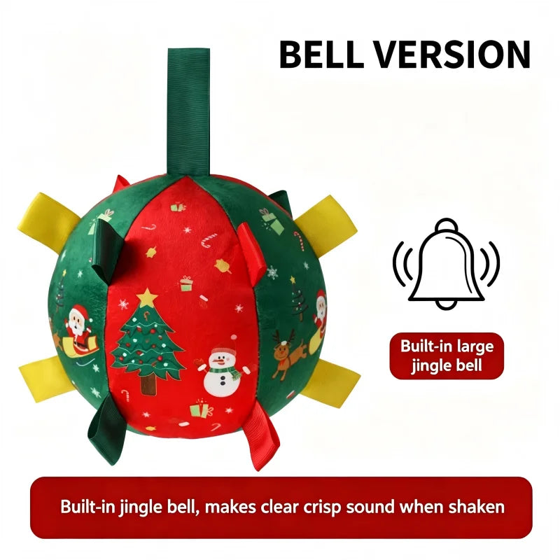 Christmas Themed Interactive Dog Toy Ball with Squeaker Anti-Bite