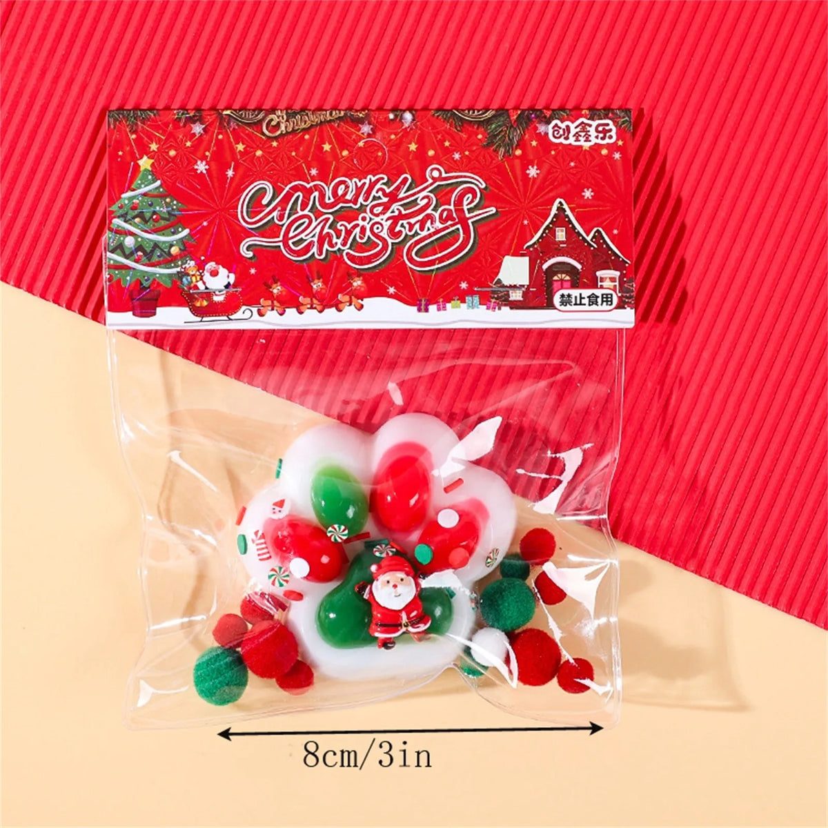 Christmas Cat Paw Squishy Toy, Stress Relief Holiday Gift