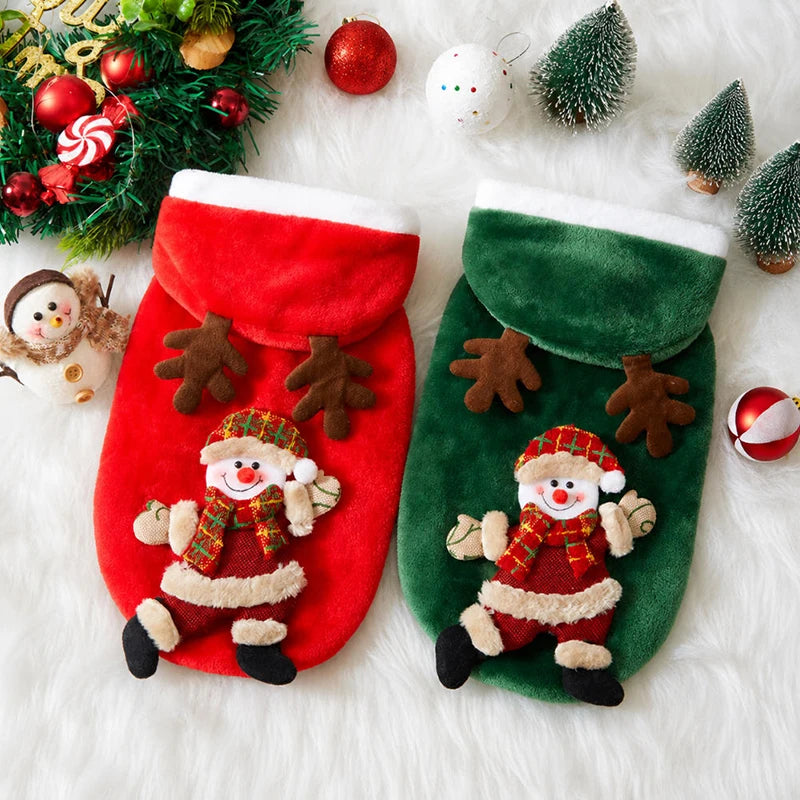 Christmas Flannel Pet Hoodie for Small & Medium Dogs and Cats