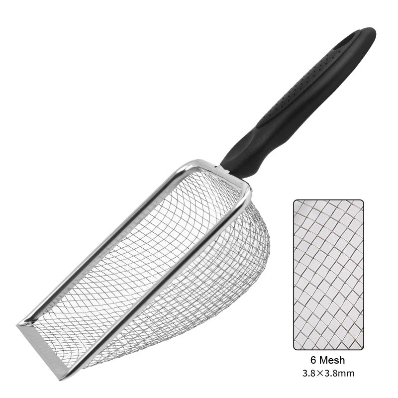 Stainless Steel Mesh Litter Scoop for Cats and Reptile Sand Cleaning