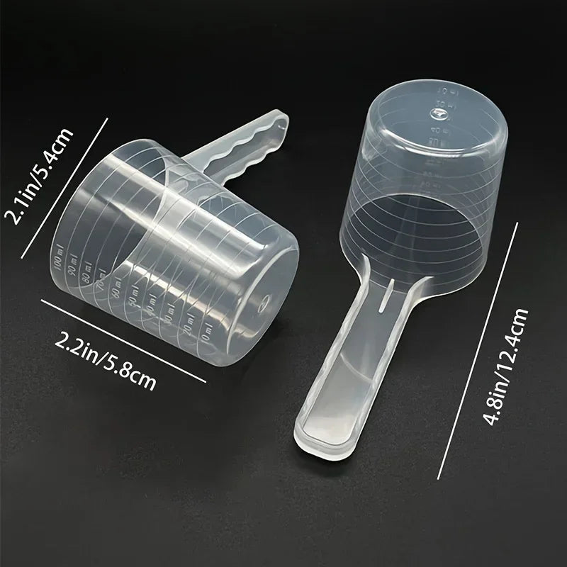 Transparent Pet Food Measuring Scoop with Scale, 100ml Feeding Spoon