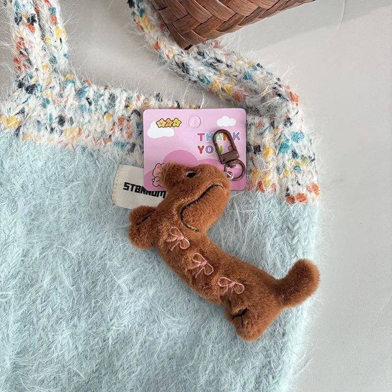 Plush Dachshund Dog Keychain, Cute Bag Charm Gift for Dog Lovers
