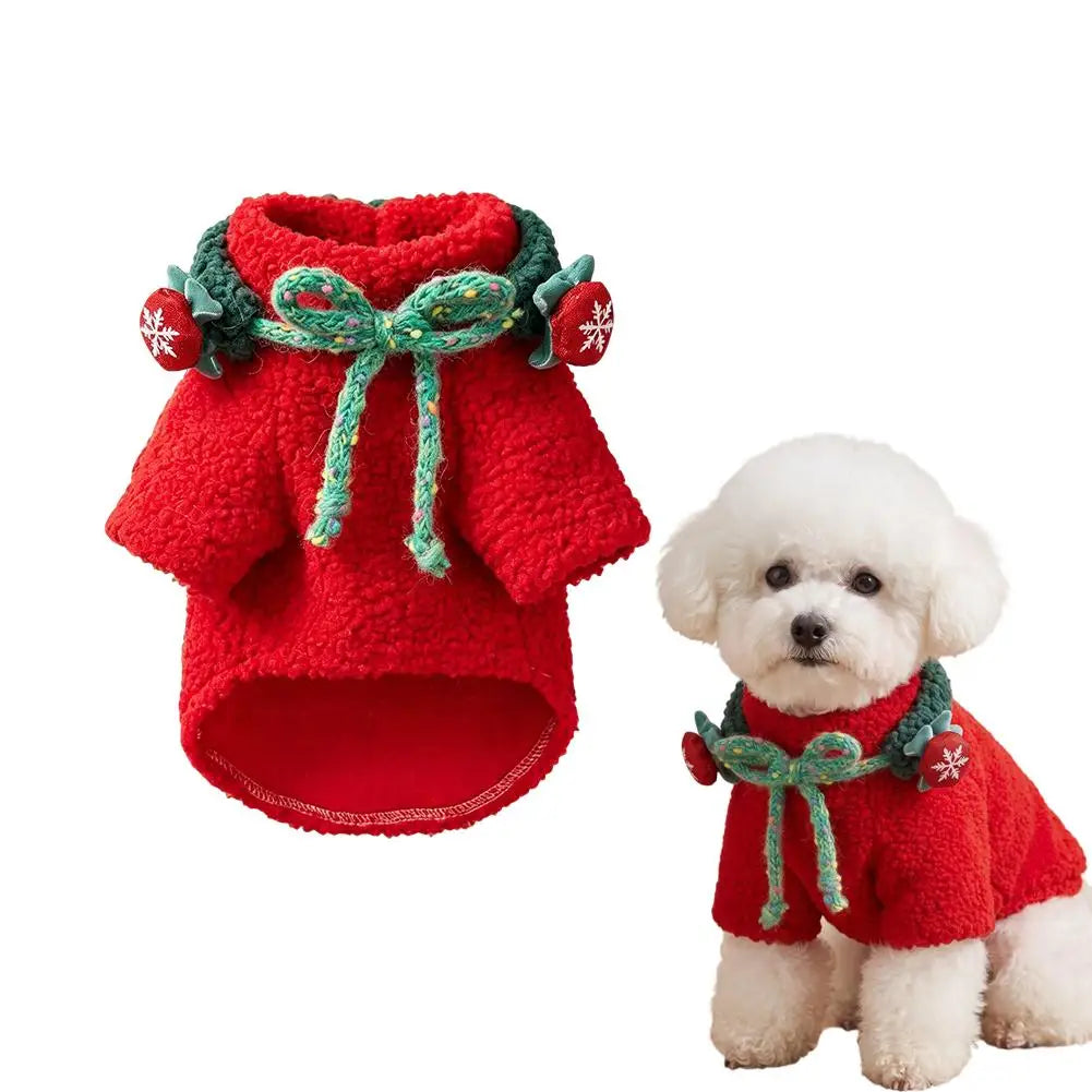 Christmas Red & Green Dog Sweater, Xmas Holiday Pet Clothes