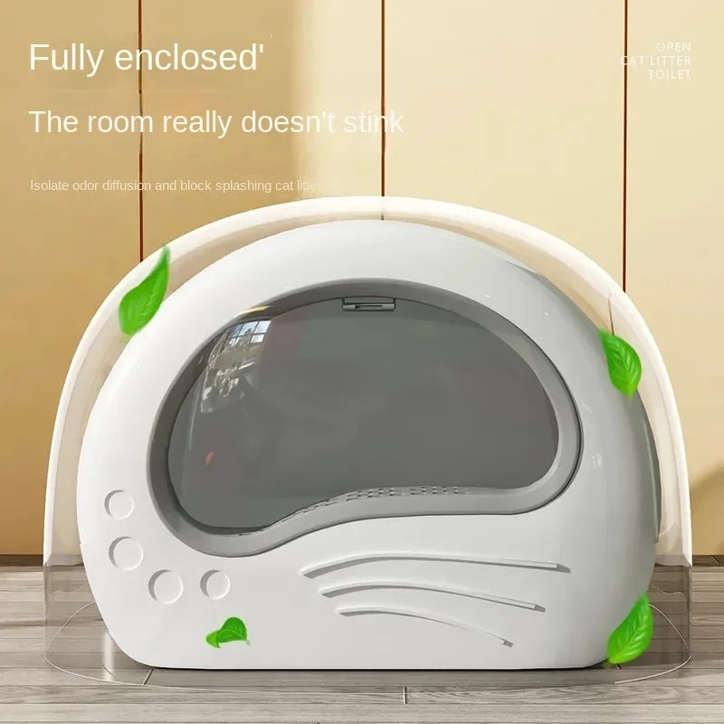 Fully Enclosed Drawer Cat Litter Box, Odor-Blocking & Splash-Proof