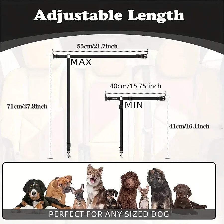 Adjustable Dog Seat Belt for Car Safety Tether Leash