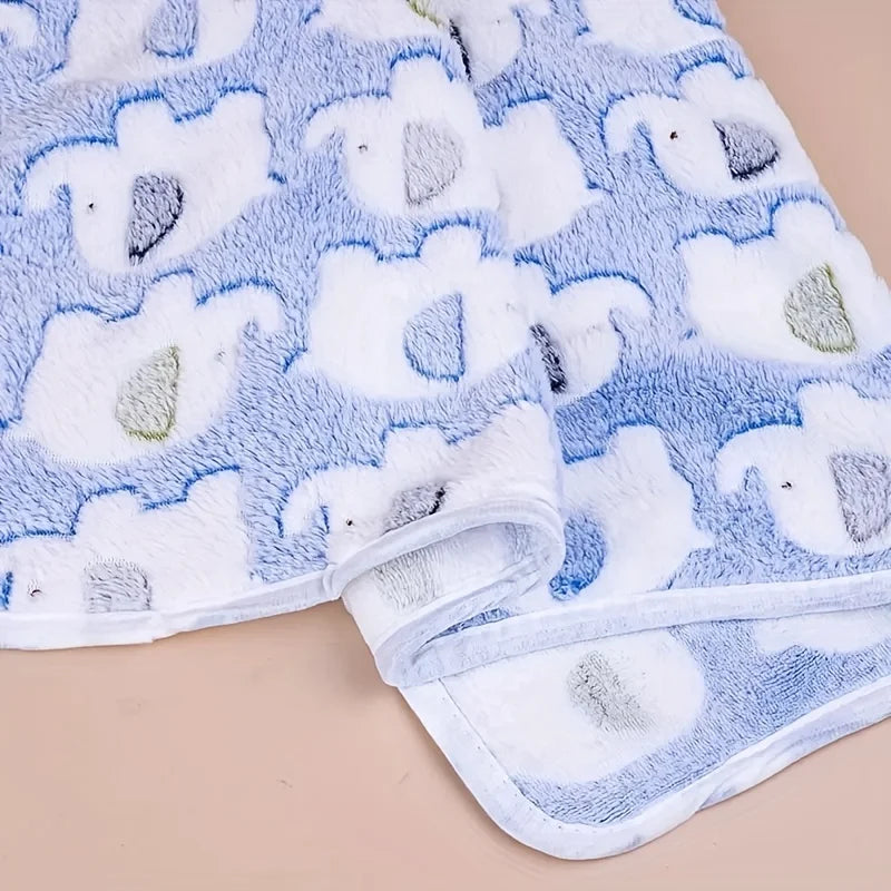 Christmas Elephant Flannel Pet Blanket for Dogs & Cats
