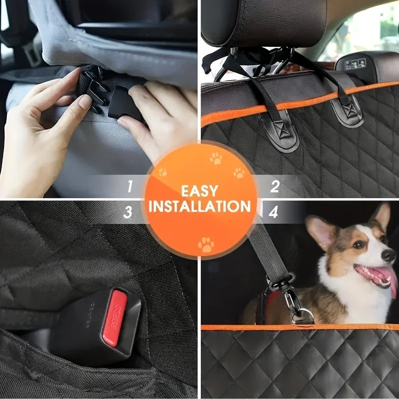Waterproof Dog Car Seat Cover Hammock, Scratch-Resistant Back Seat