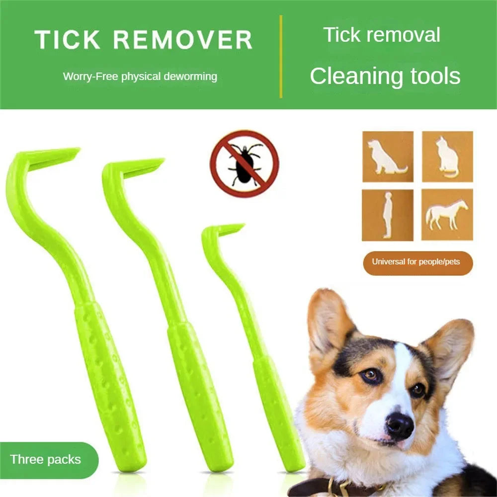 Pet Flea & Tick Remover Hook Tweezer Set for Dogs & Cats Grooming