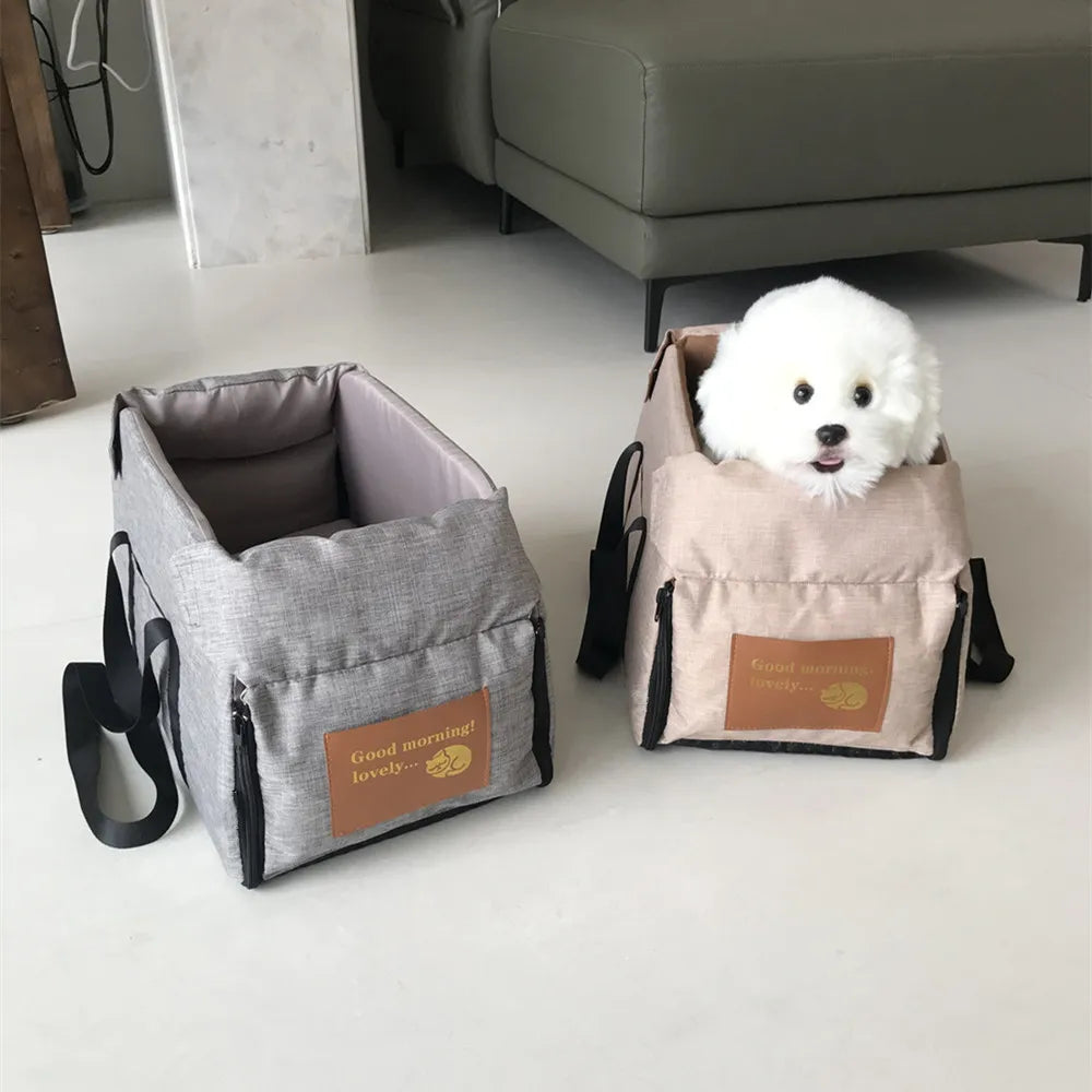 Console Booster Dog Car Seat with Safety Tether for Small Pets