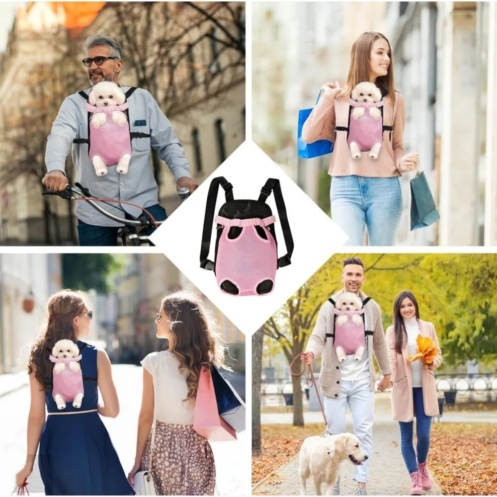 Front Chest Dog Backpack Carrier for Cats & Small Dogs Travel Hiking