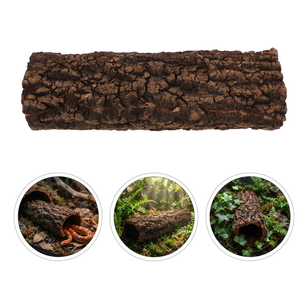Hollow Tree Trunk Reptile Hideout, Gecko & Lizard Cave Tank Decor