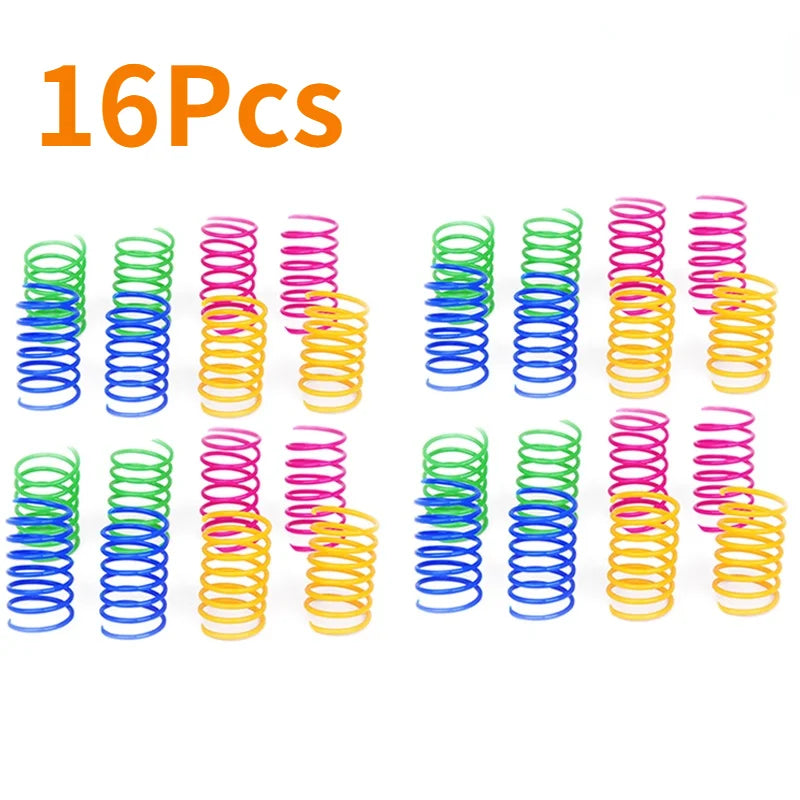 Colorful Cat Spring Coil Toys, Interactive Kitten Spiral Springs