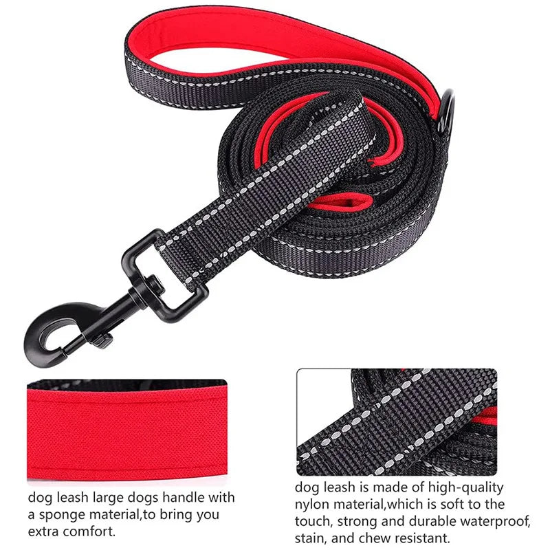 Heavy Duty Double Handle Dog Leash for Training and Traffic Control