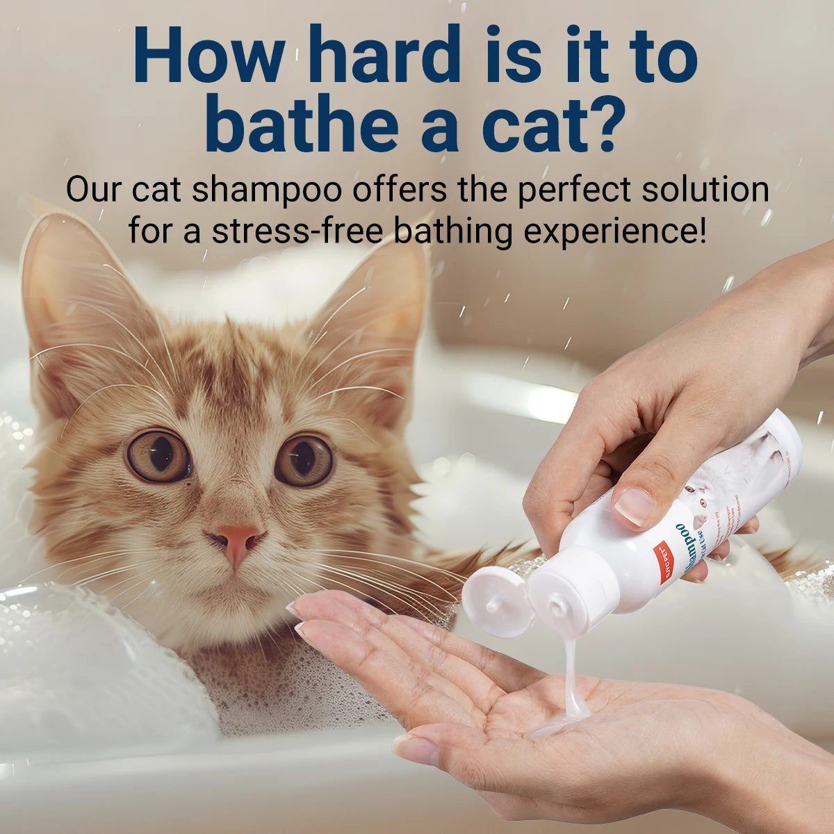 Gentle Moisturizing Cat Shampoo for Soft, Shiny, Odor-Free Fur