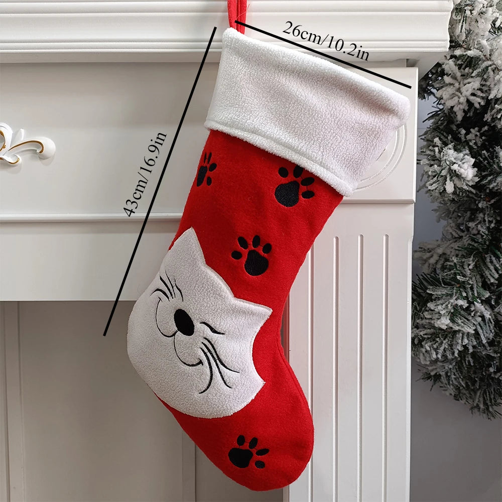 Fleece Christmas Pet Stocking, Dog & Cat Holiday Gift