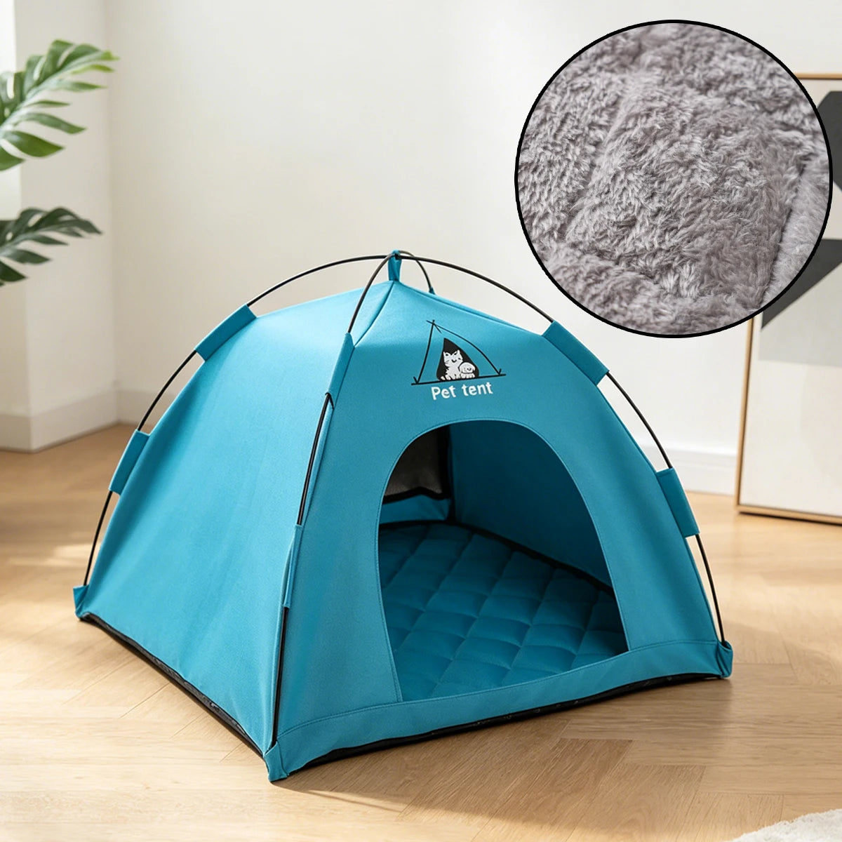 Waterproof Teepee Tent Bed for Dogs & Cats, Washable Indoor/Outdoor
