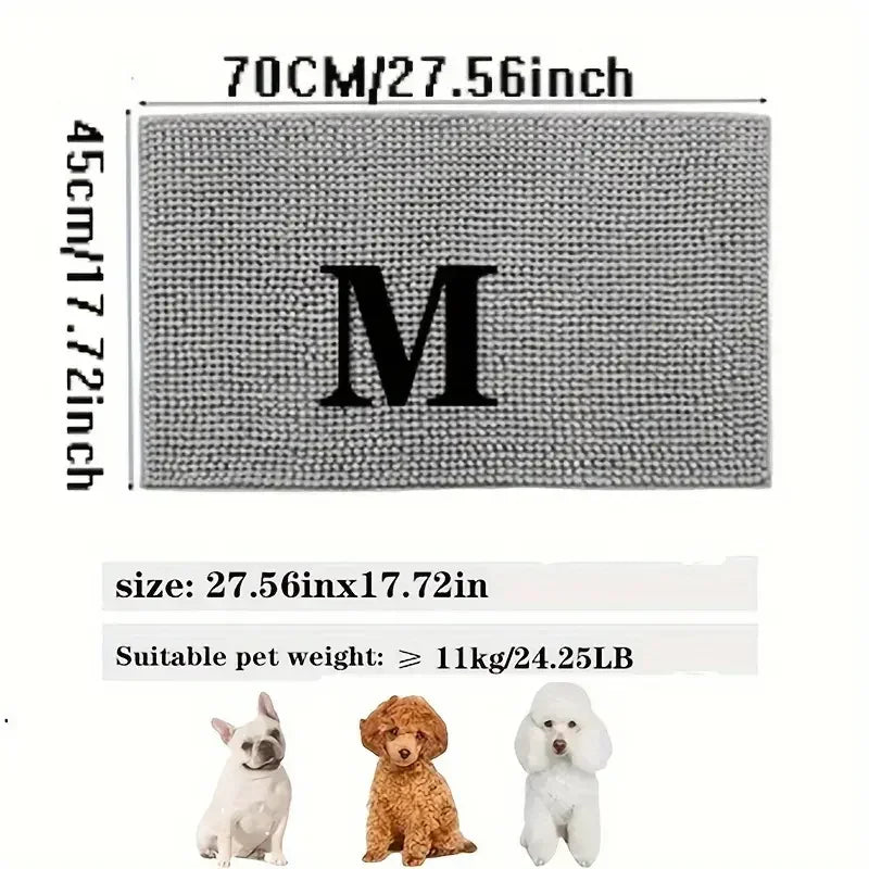 Absorbent Dog Paw Cleaner Door Mat – Washable Non-Slip Mud Catcher Rug