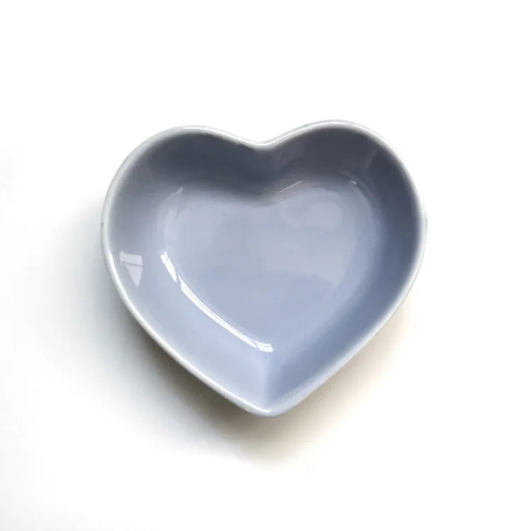 Heart-Shaped Ceramic Food Bowl for Hamsters and Small Animals