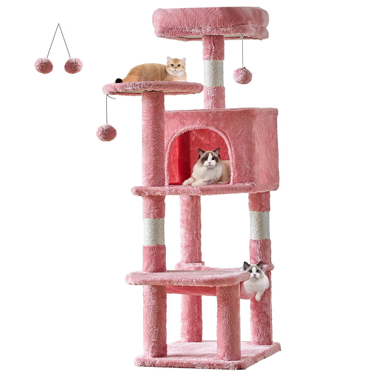 44-Inch Multi-Level Cat Tree with Scratching Posts