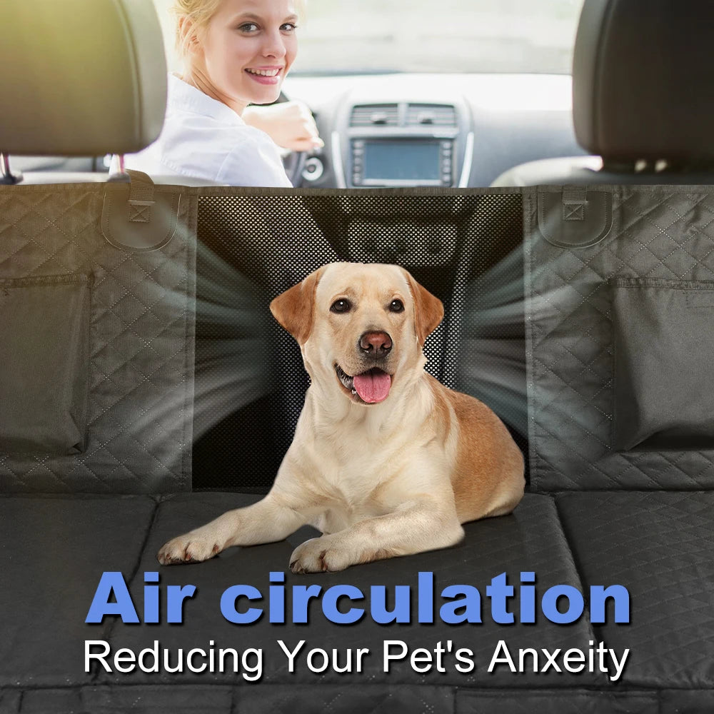 Dog Back Seat Extender with Hard Bottom, Waterproof Car Cover for SUVs