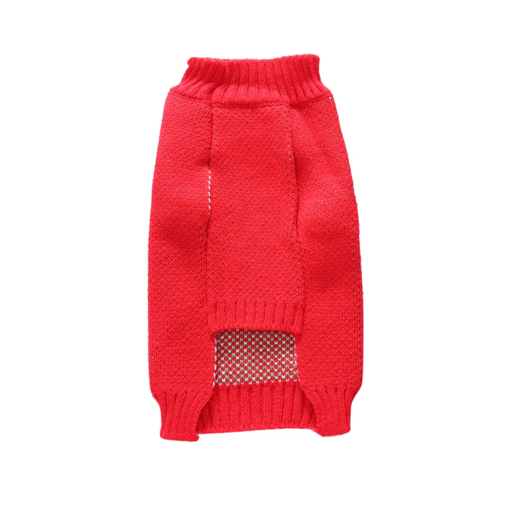 Christmas Dog Sweater, Geometric Pattern Winter Knit Puppy Coat
