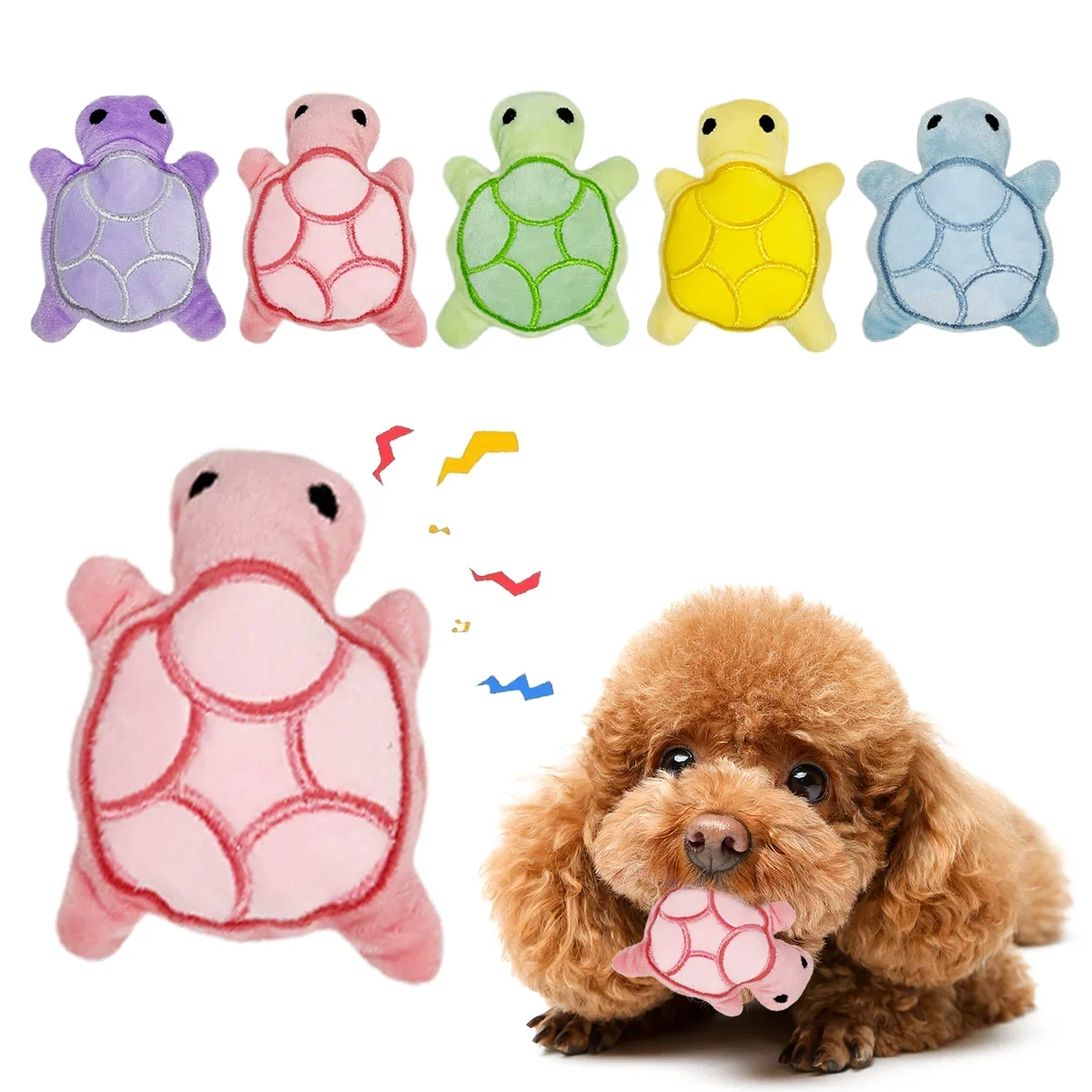 Mini Turtle Plush Squeaky Dog Toy for Puppies & Small Dogs