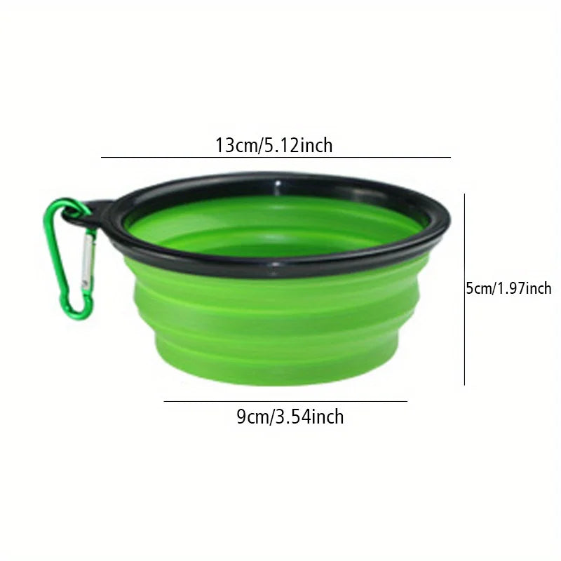 Foldable Silicone Dog Travel Bowl, Portable Water & Food Dish