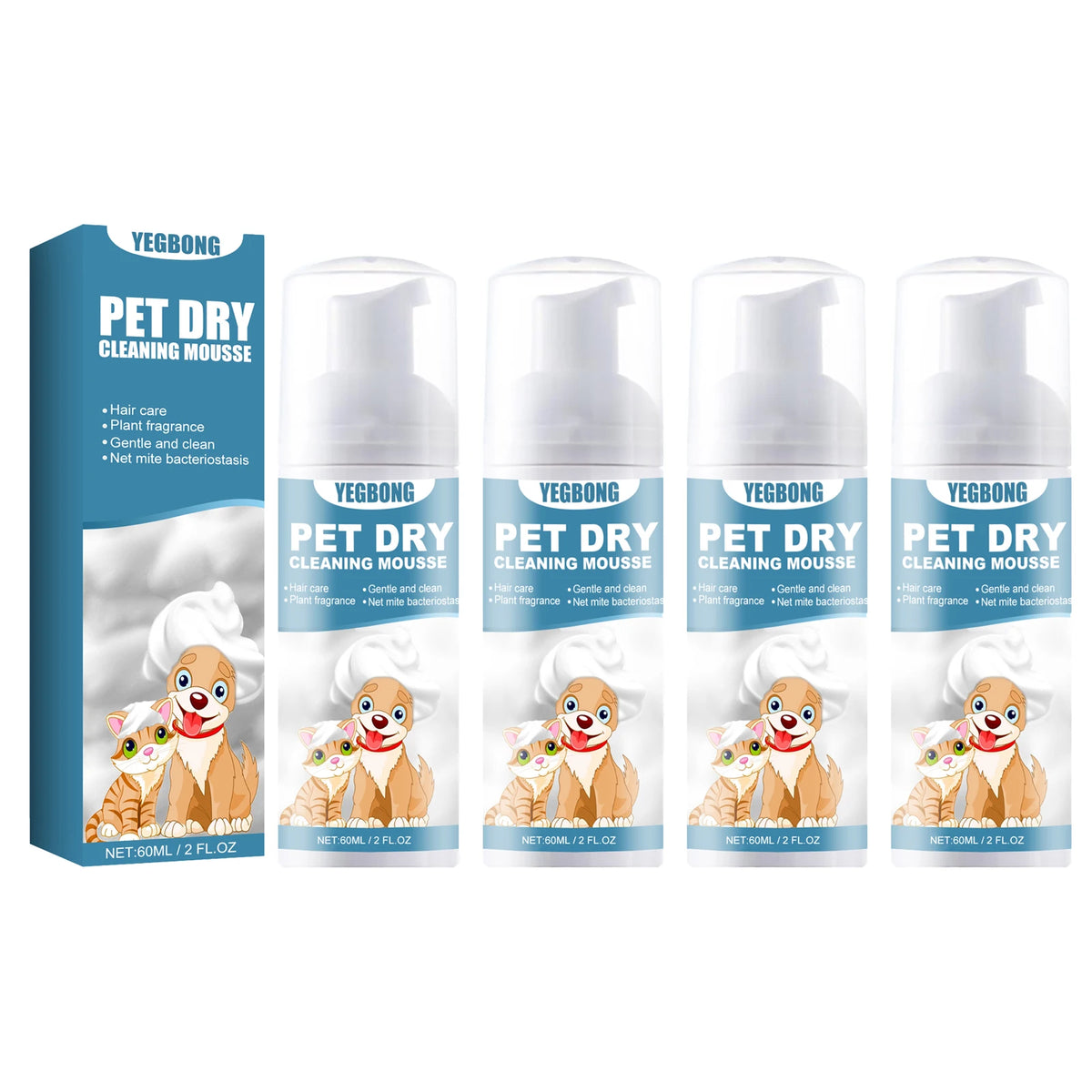 Waterless Pet Dry Shampoo Foam for Dogs & Cats, Odor Neutralizing
