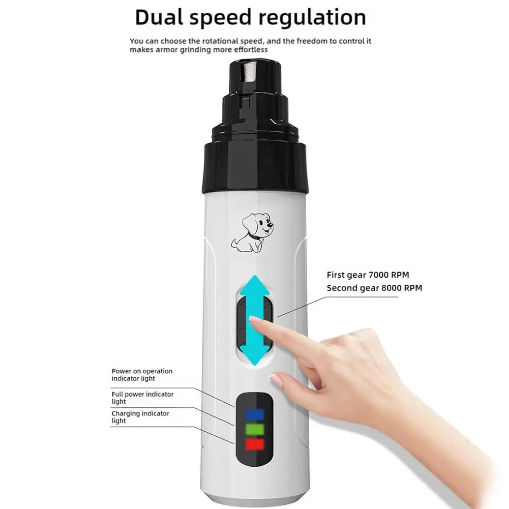 Painless Electric Dog Nail Grinder, USB Rechargeable Trimmer