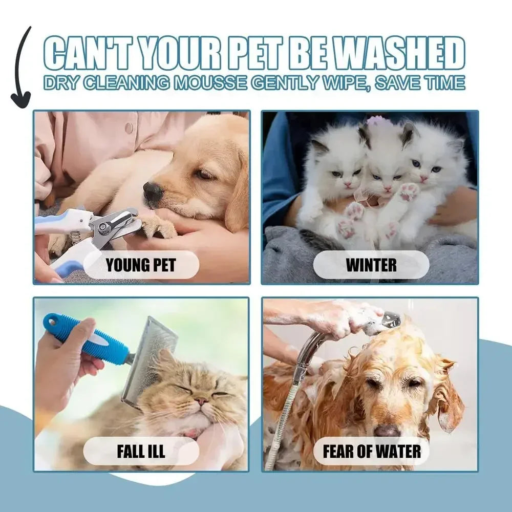 Waterless No-Rinse Cleaning Mousse Shampoo for Dogs & Cats