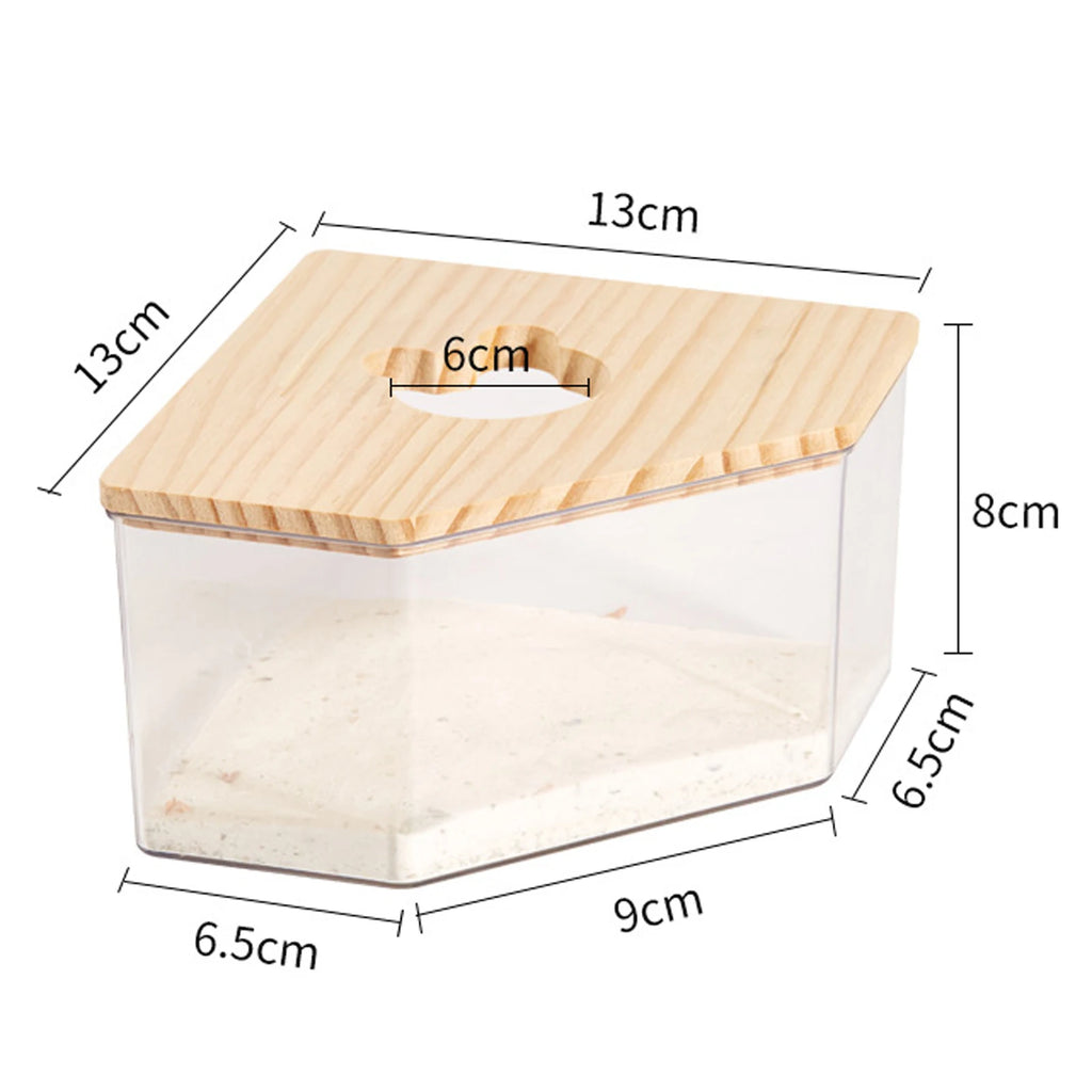 Clear Hamster Sand Bath Box, Small Pet Bathroom and Toilet House