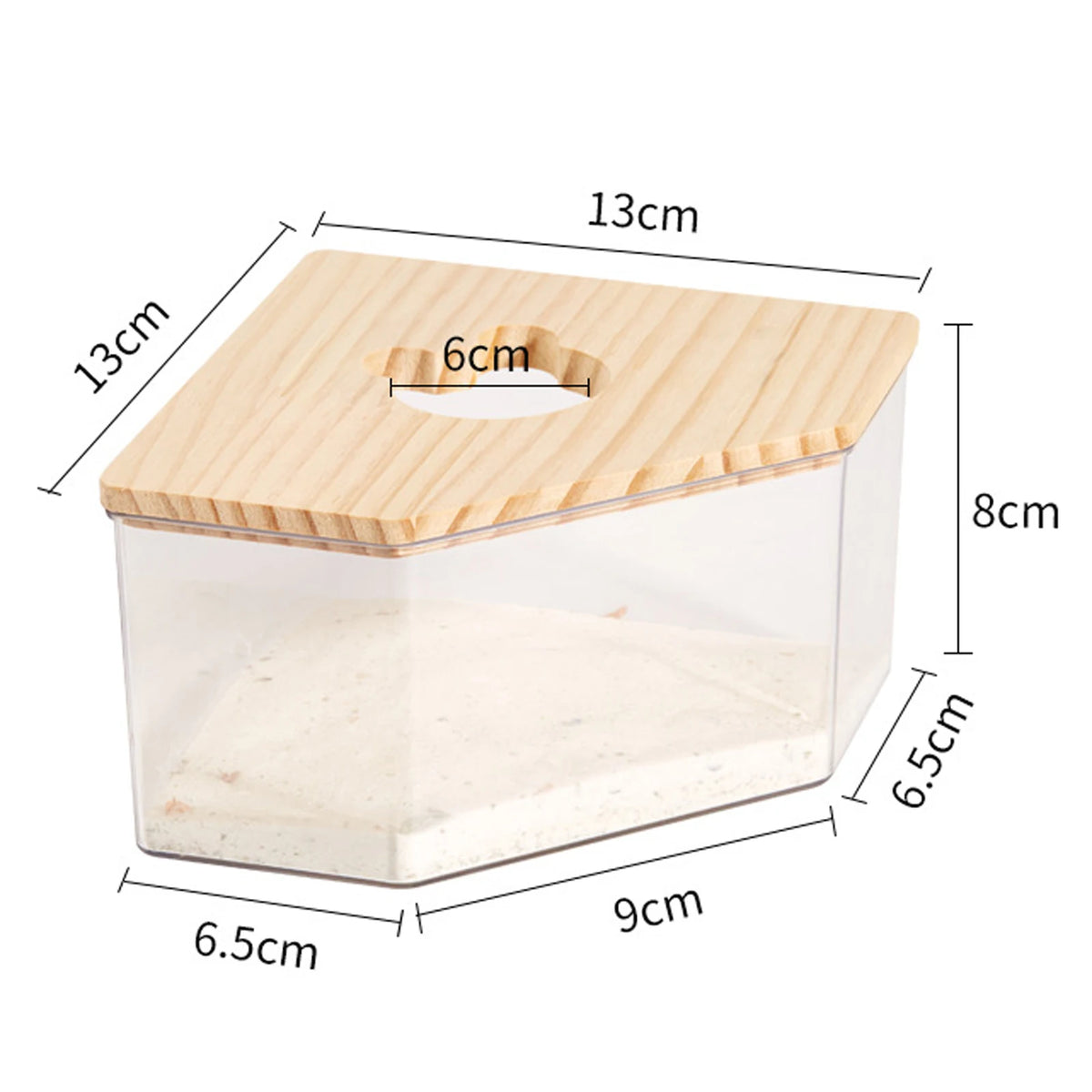 Clear Hamster Sand Bath Box, Small Pet Bathroom and Toilet House
