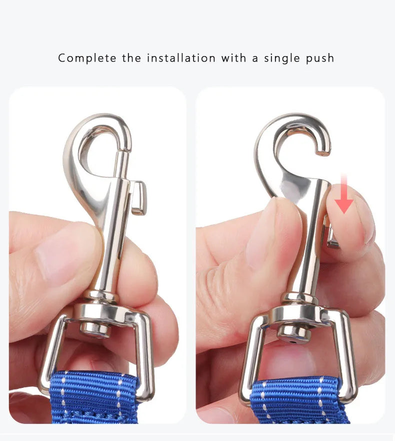 No-Tangle Double Dog Leash with Reflective Bungee for Two Dogs